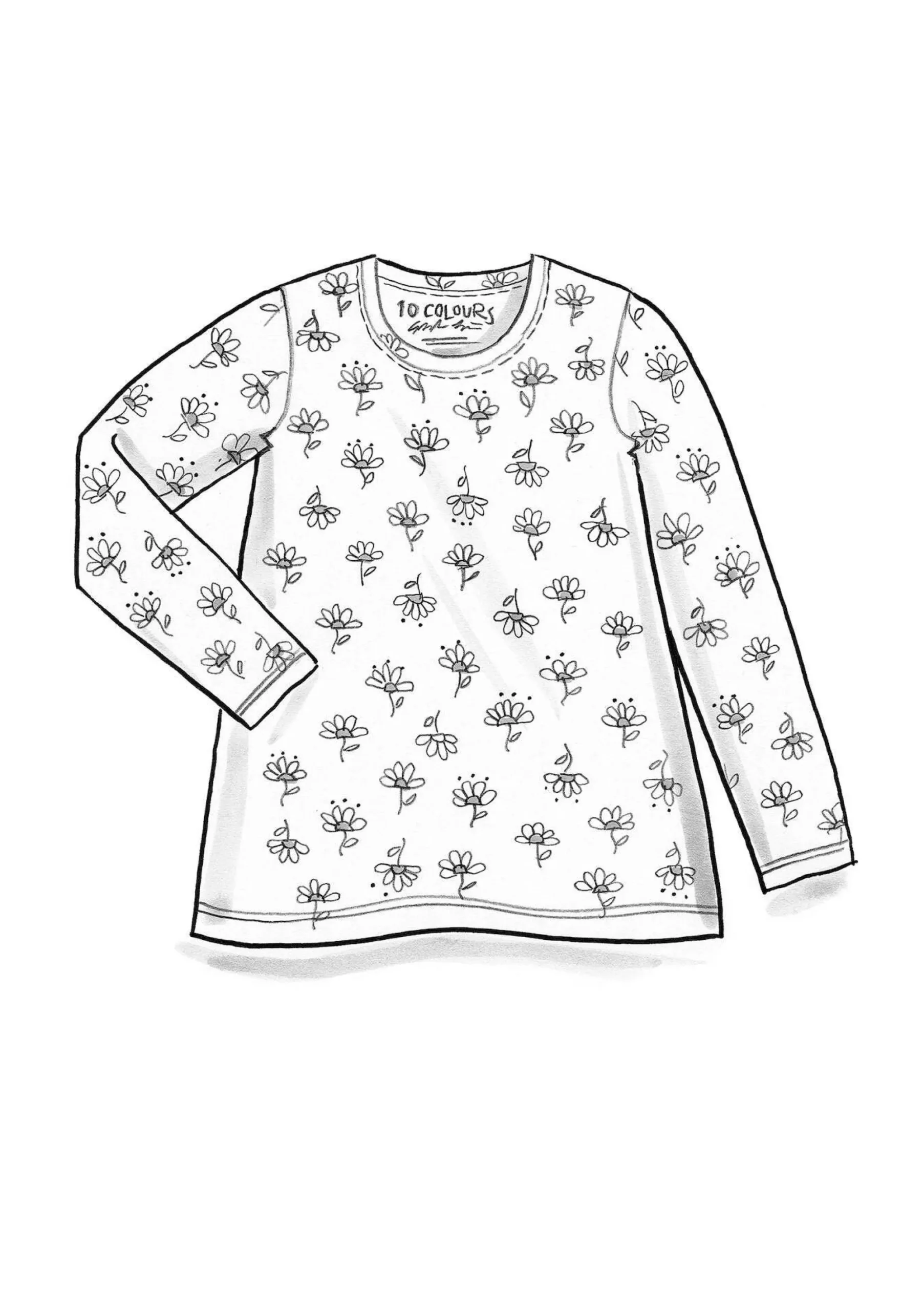 Outlet Gudrun Sjödén Jerseyshirt Stella Aus Bio-Baumwolle/Elasthan limettengrün-gemustert