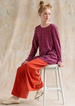 Hot Gudrun Sjödén Jerseytunika Billie Aus Bio-Baumwolle/Modal hibiskus-gemustert