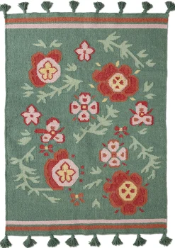 Gudrun Sjödén Kelim Petals Aus Bio-Baumwolle meeresgrün
