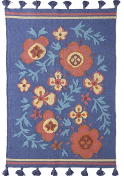 Outlet Gudrun Sjödén Kelim Petals Aus Bio-Baumwolle blauglöckchen