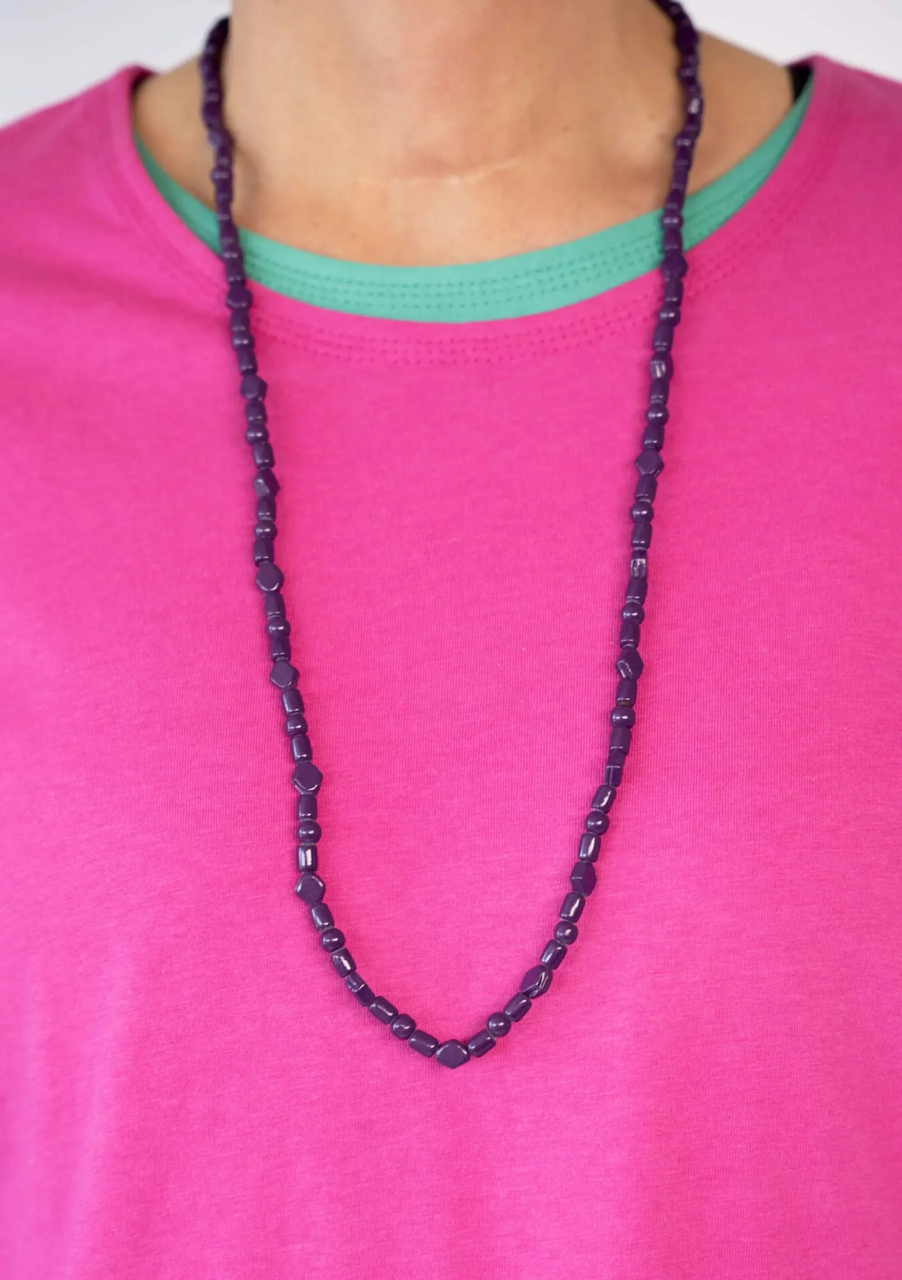 Outlet Gudrun Sjödén Kette Aus Recycling-Glas pflaume