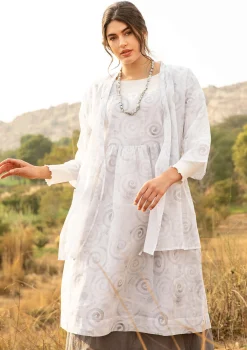 Clearance Gudrun Sjödén Kimono Cumulus Aus Baumwollgewebe weiß