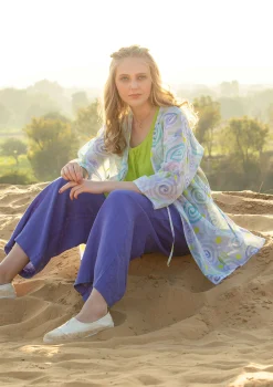Gudrun Sjödén Kimono Cumulus Aus Baumwollgewebe vergissmeinnicht
