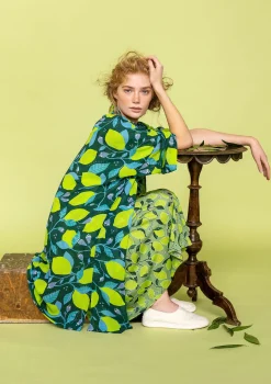 Sale Gudrun Sjödén Kimono Limone Aus Viskosegewebe flaschengrün