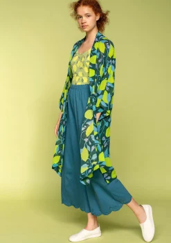 Sale Gudrun Sjödén Kimono Limone Aus Viskosegewebe flaschengrün