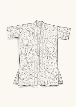 Sale Gudrun Sjödén Kimono Limone Aus Viskosegewebe flaschengrün