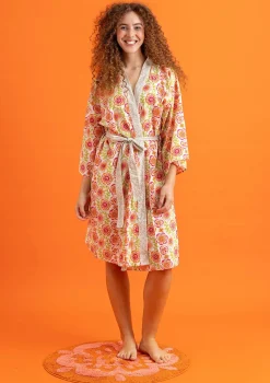Discount Gudrun Sjödén Kimono Petals Aus Bio-Baumwolle vogelbeere