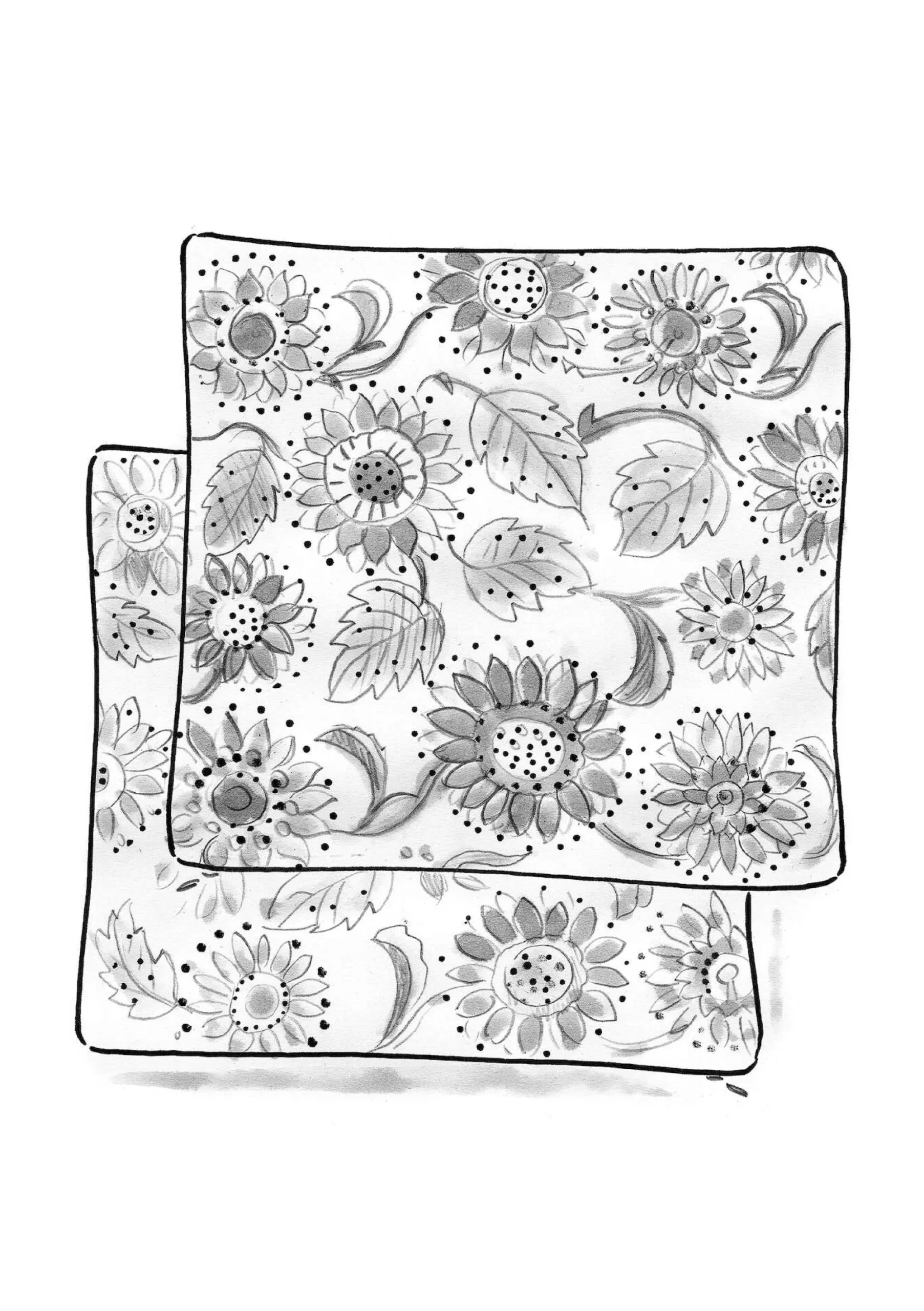 Discount Gudrun Sjödén Kissenhülle Sunflower Aus Bio-Baumwolle/Leinen türkis