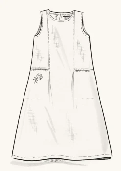 Sale Gudrun Sjödén Kleid Aus Leinengewebe erbsengrün