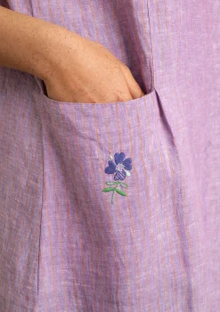 Online Gudrun Sjödén Kleid Aus Leinengewebe puderlila-gestreift