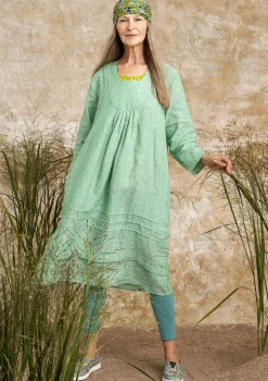 Online Gudrun Sjödén Kleid Aus Leinengewebe lotusgrün-gestreift