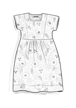 Outlet Gudrun Sjödén Kleid Cumulus Aus Baumwollgewebe weiß