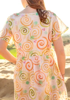 Discount Gudrun Sjödén Kleid Cumulus Aus Baumwollgewebe hellsand