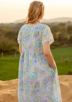 Hot Gudrun Sjödén Kleid Cumulus Aus Baumwollgewebe vergissmeinnicht