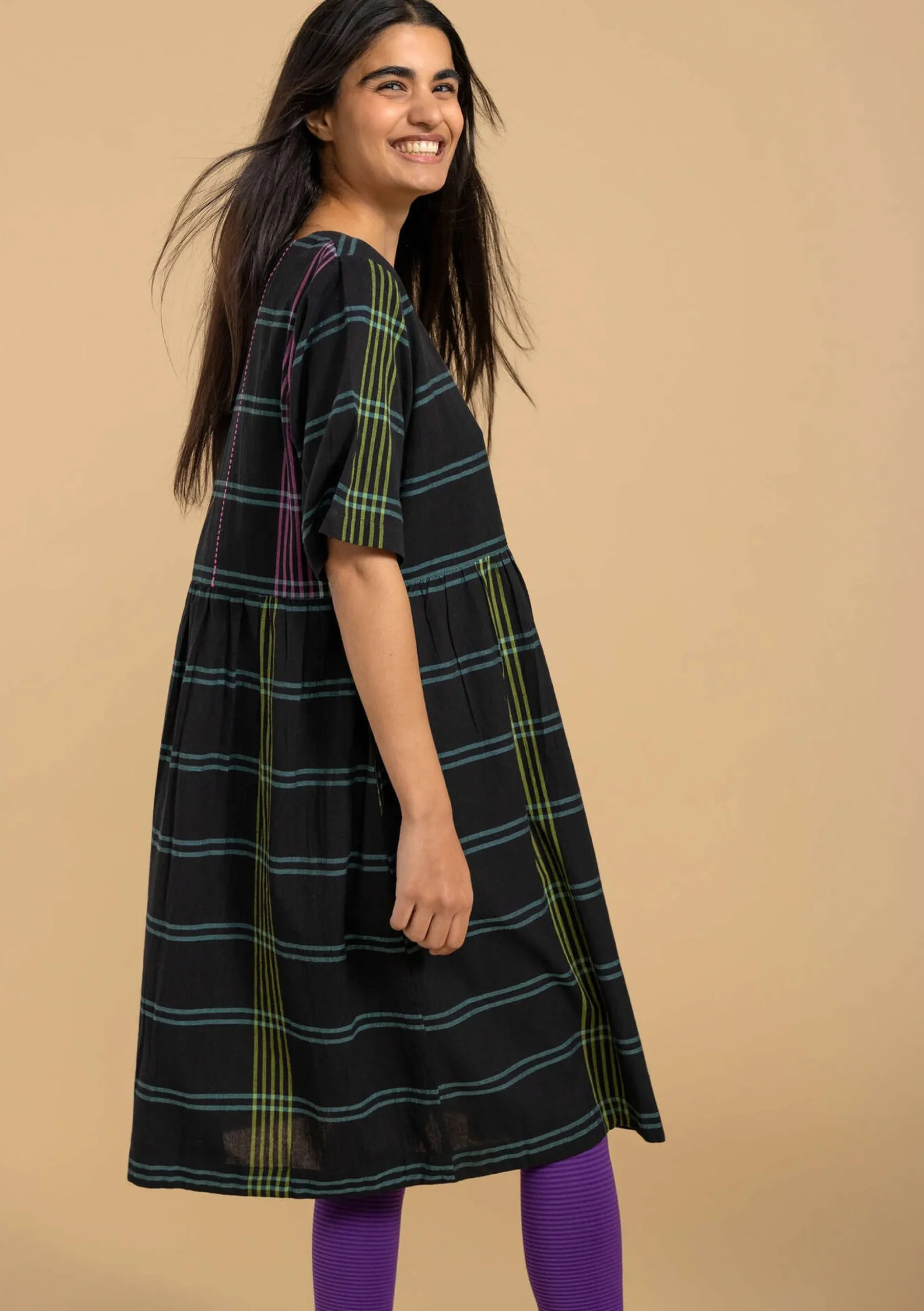Clearance Gudrun Sjödén Kleid Fields Aus Baumwollgewebe schwarz