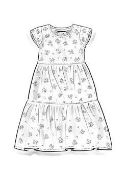 Sale Gudrun Sjödén Kleid Fleur Aus Bio-Baumwollgewebe goldregen