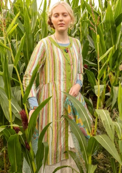 Sale Gudrun Sjödén Kleid Furilden Aus Bio-Baumwollgewebe hellkräutergrün