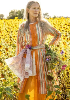Sale Gudrun Sjödén Kleid Furilden Aus Bio-Baumwollgewebe masala
