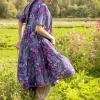 Discount Gudrun Sjödén Kleid Iris Aus Bio-Baumwollgewebe dunkelamethyst