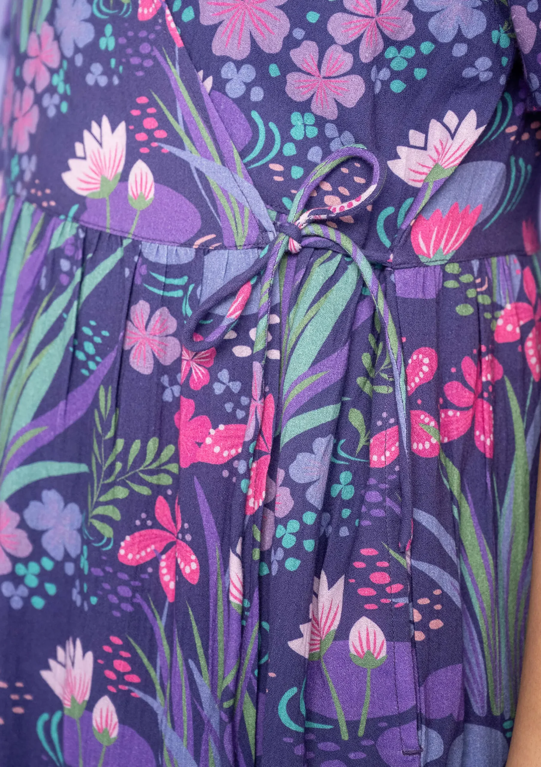 Discount Gudrun Sjödén Kleid Iris Aus Bio-Baumwollgewebe dunkelamethyst