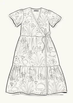 Discount Gudrun Sjödén Kleid Iris Aus Bio-Baumwollgewebe dunkelamethyst