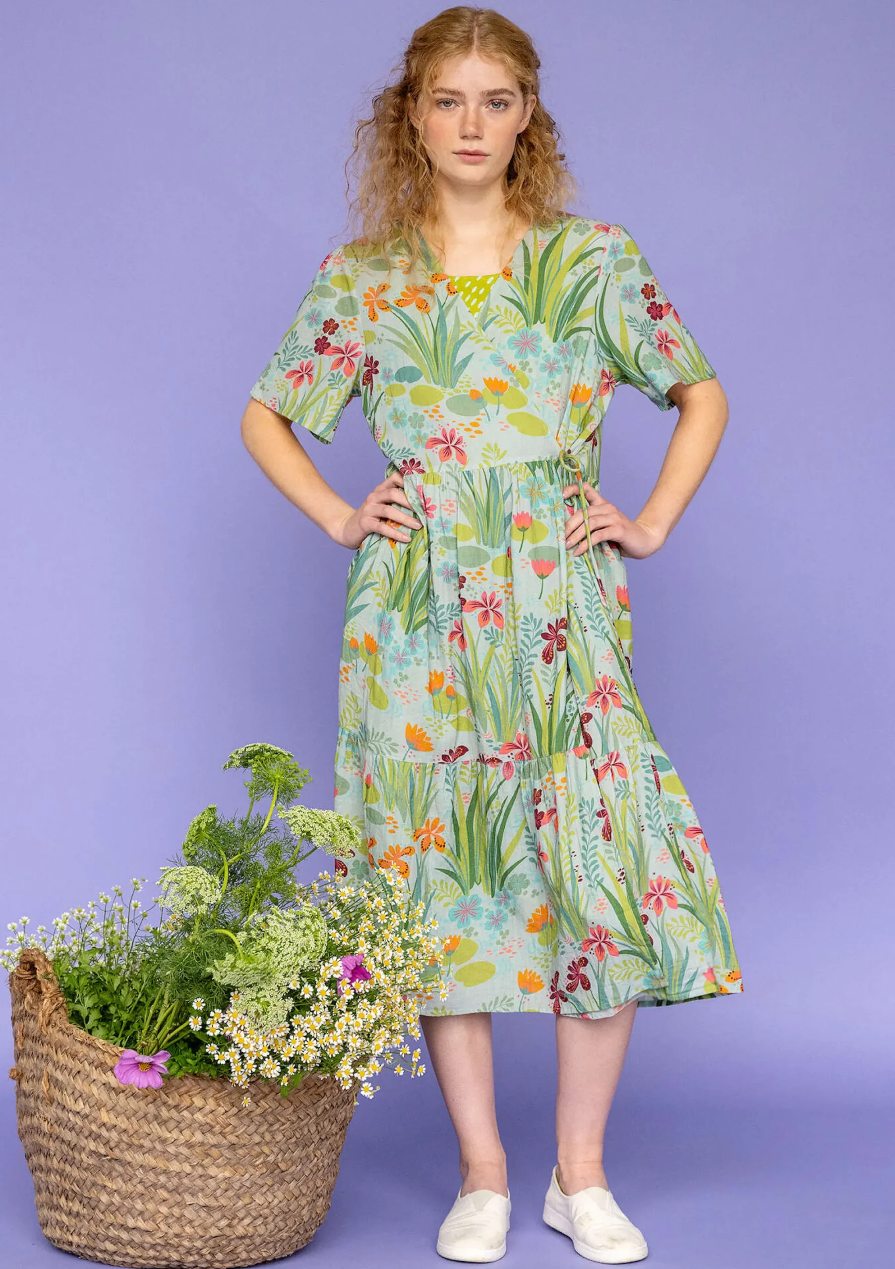 Best Gudrun Sjödén Kleid Iris Aus Bio-Baumwollgewebe minze