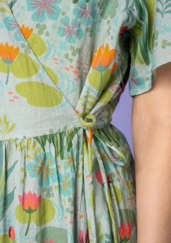 Best Gudrun Sjödén Kleid Iris Aus Bio-Baumwollgewebe minze