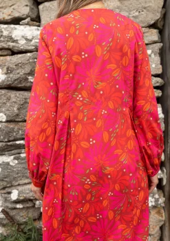 Clearance Gudrun Sjödén Kleid Kaprifol Aus Bio-Baumwolle rosenholz