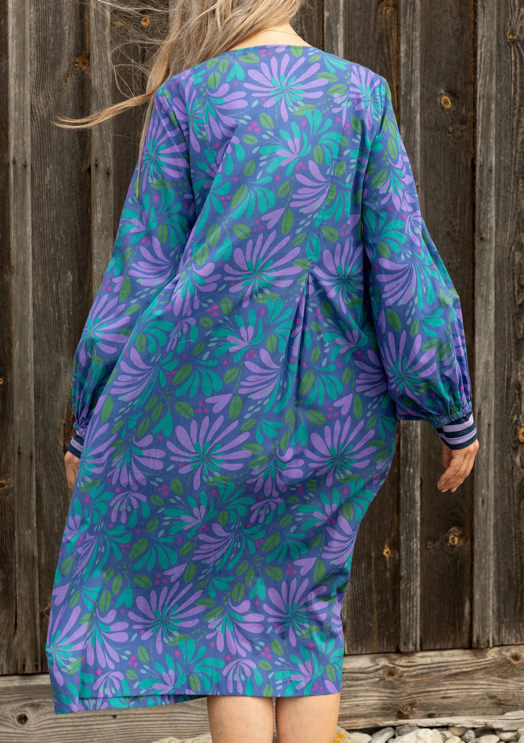 Discount Gudrun Sjödén Kleid Kaprifol Aus Bio-Baumwolle lupine
