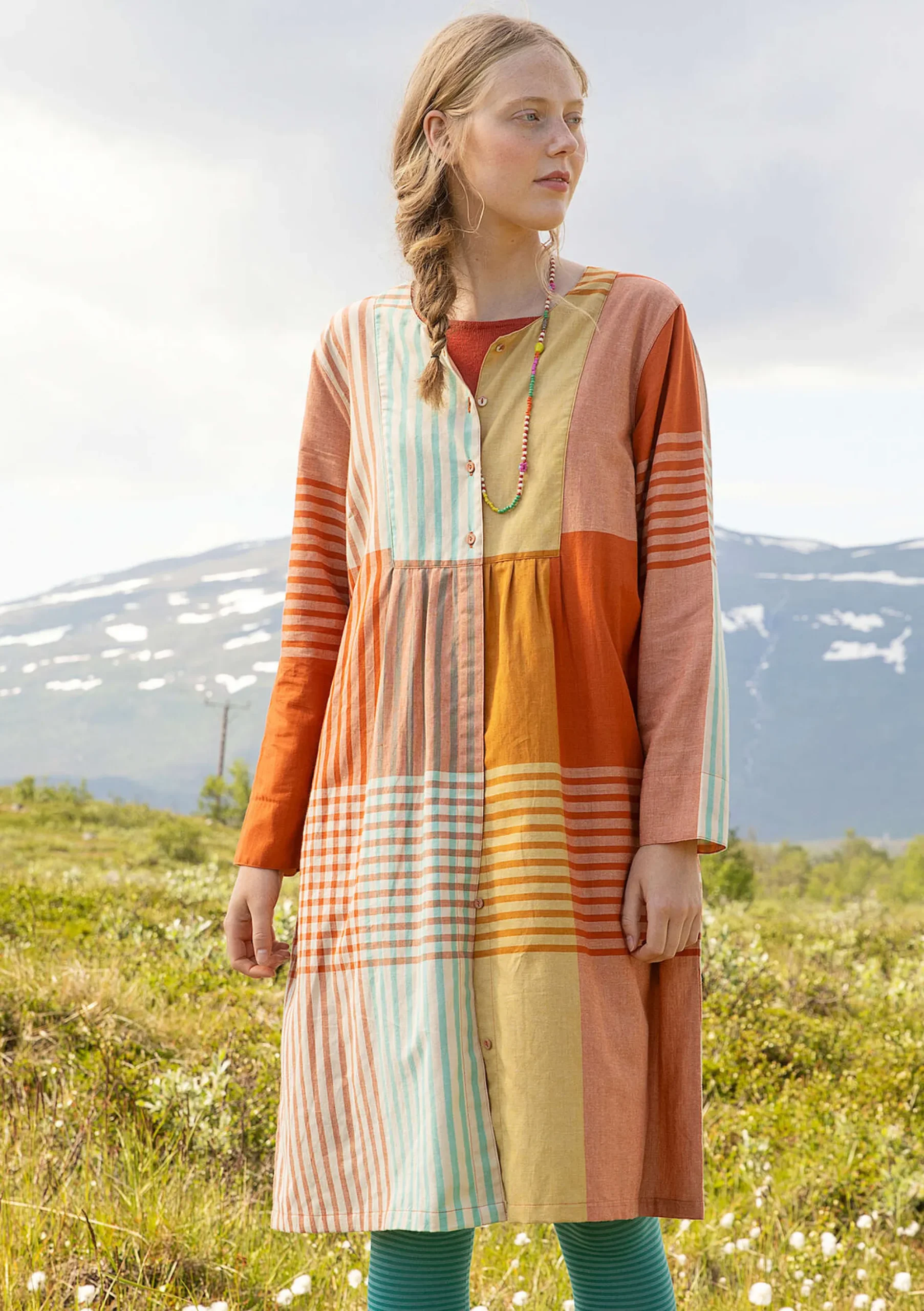 Gudrun Sjödén Kleid Madras Aus Bio-Baumwollgewebe masala
