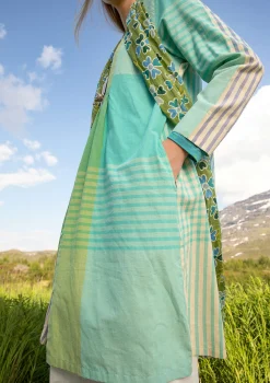 Hot Gudrun Sjödén Kleid Madras Aus Bio-Baumwollgewebe jade