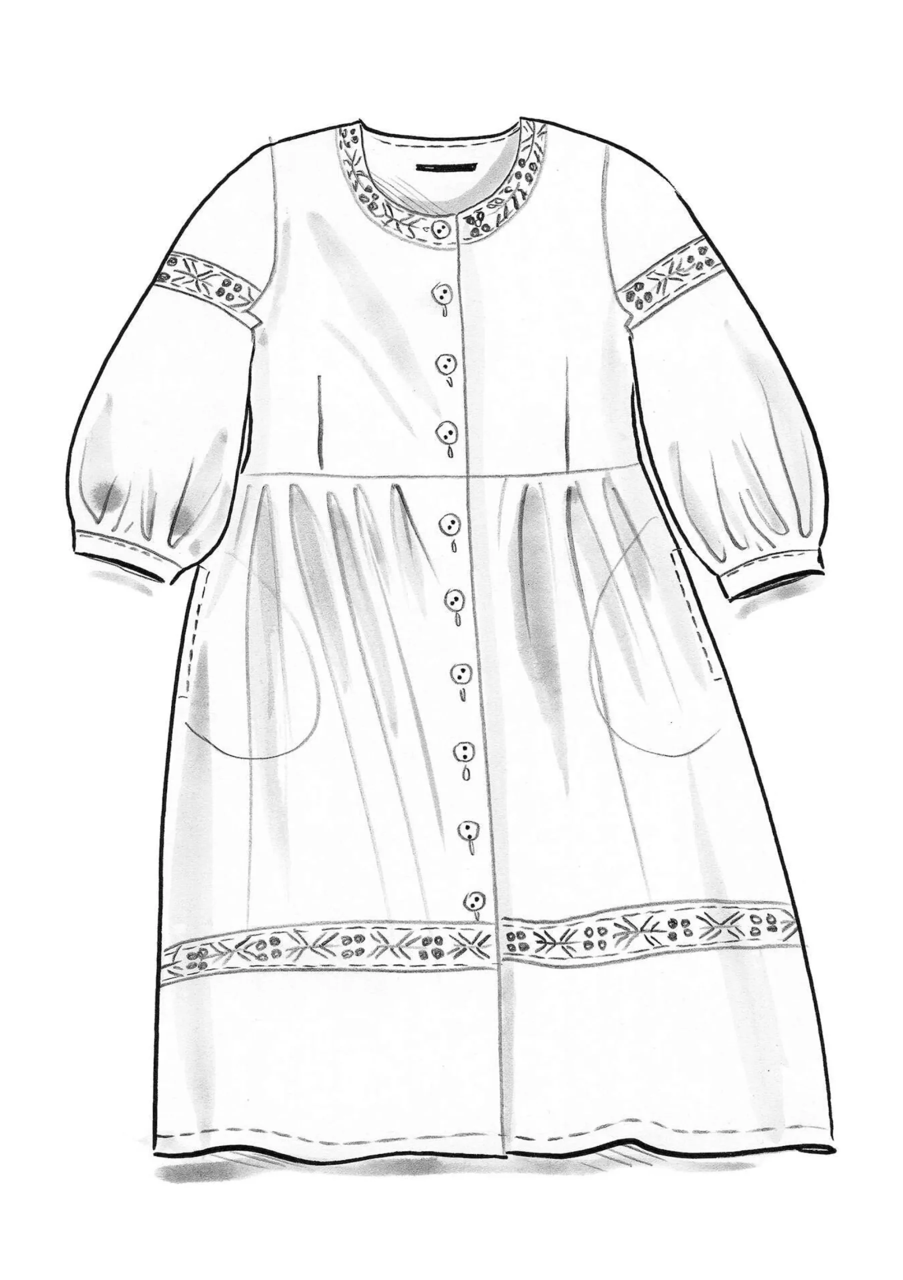 Discount Gudrun Sjödén Kleid Margit Aus Leinen/Modal-Gewebe papageienrot