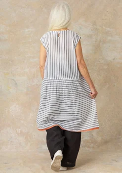 Clearance Gudrun Sjödén Kleid Nord Aus Bio-Baumwollgewebe halbgebleicht