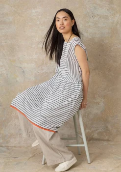 Clearance Gudrun Sjödén Kleid Nord Aus Bio-Baumwollgewebe halbgebleicht