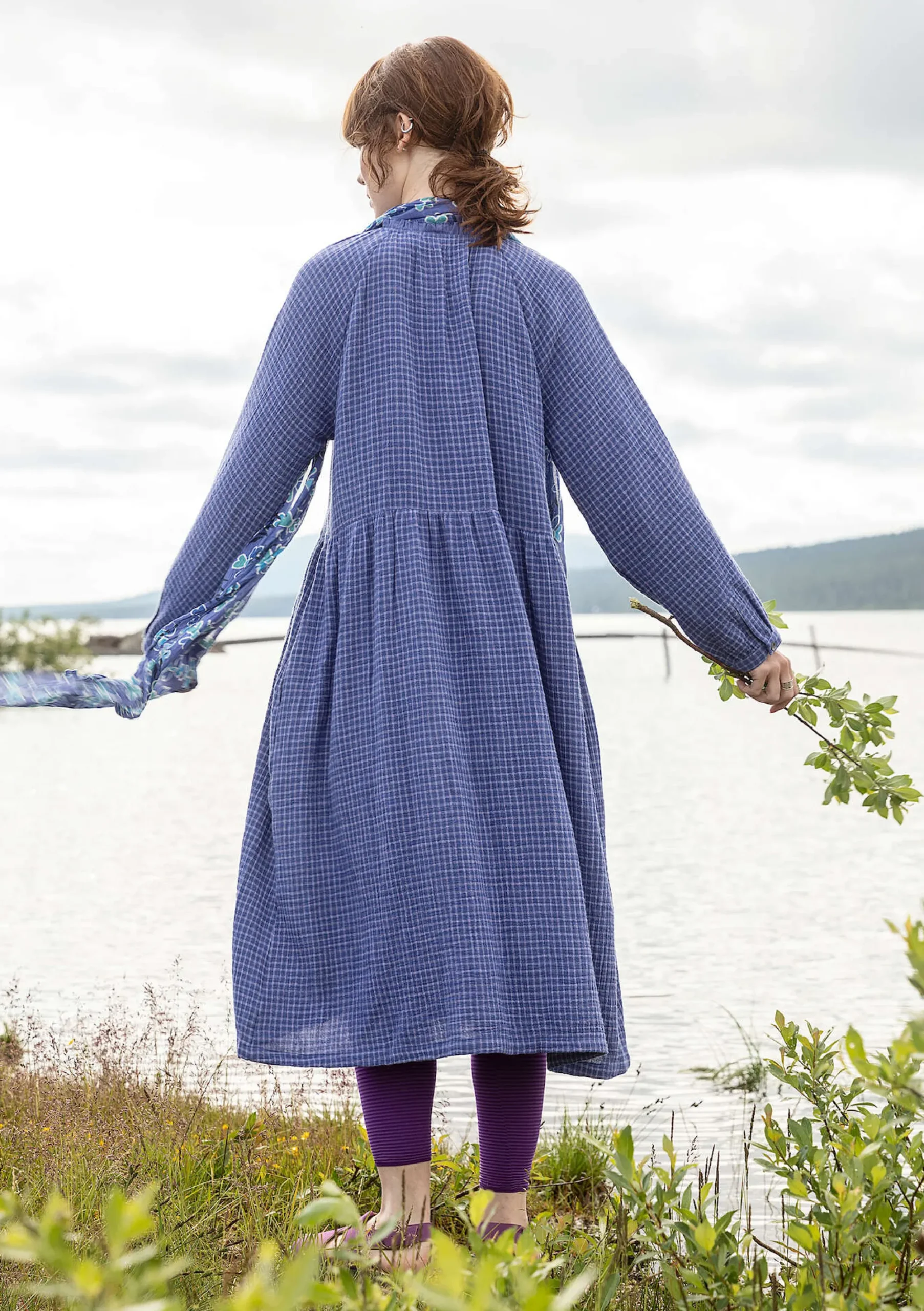 Sale Gudrun Sjödén Kleid Ottilia Aus Bio-Baumwollgewebe blauglöckchen