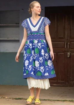 New Gudrun Sjödén Kleid Rosamunda Aus Baumwollgewebe tiefblau