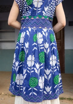 New Gudrun Sjödén Kleid Rosamunda Aus Baumwollgewebe tiefblau