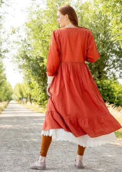 New Gudrun Sjödén Kleid Sahara Aus Bio-Baumwollgewebe ziegel