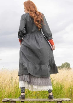 Sale Gudrun Sjödén Kleid Sahara Aus Bio-Baumwollgewebe dunkelaschgrau