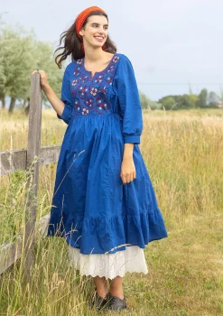 New Gudrun Sjödén Kleid Sahara Aus Bio-Baumwollgewebe porzellanblau