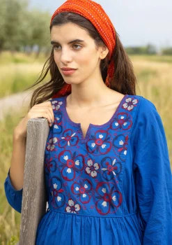 New Gudrun Sjödén Kleid Sahara Aus Bio-Baumwollgewebe porzellanblau