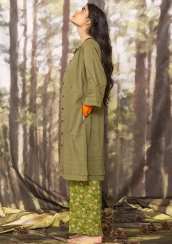 Gudrun Sjödén Kleid Tjärn Aus Bio-Baumwollgewebe thuja