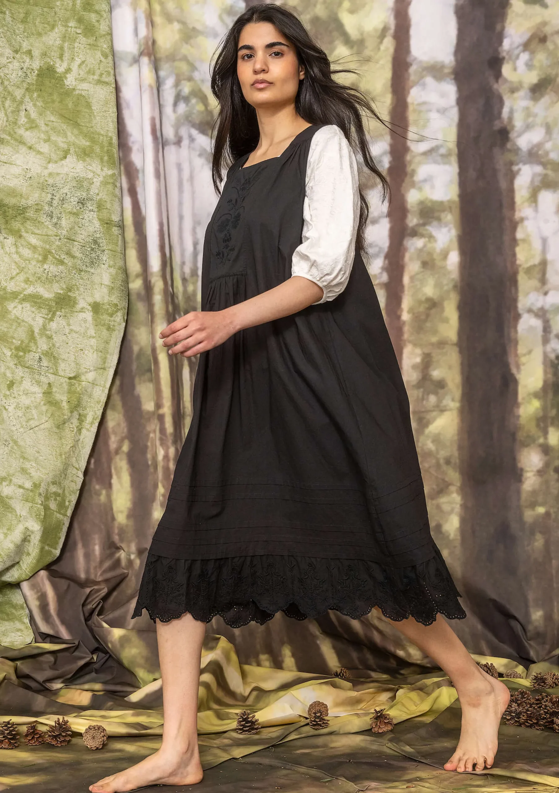 Clearance Gudrun Sjödén Kleid Tuva Aus Bio-Baumwolle schwarz