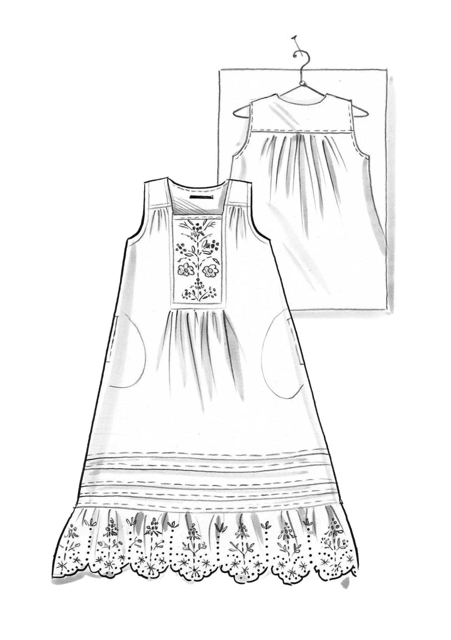 Clearance Gudrun Sjödén Kleid Tuva Aus Bio-Baumwolle schwarz