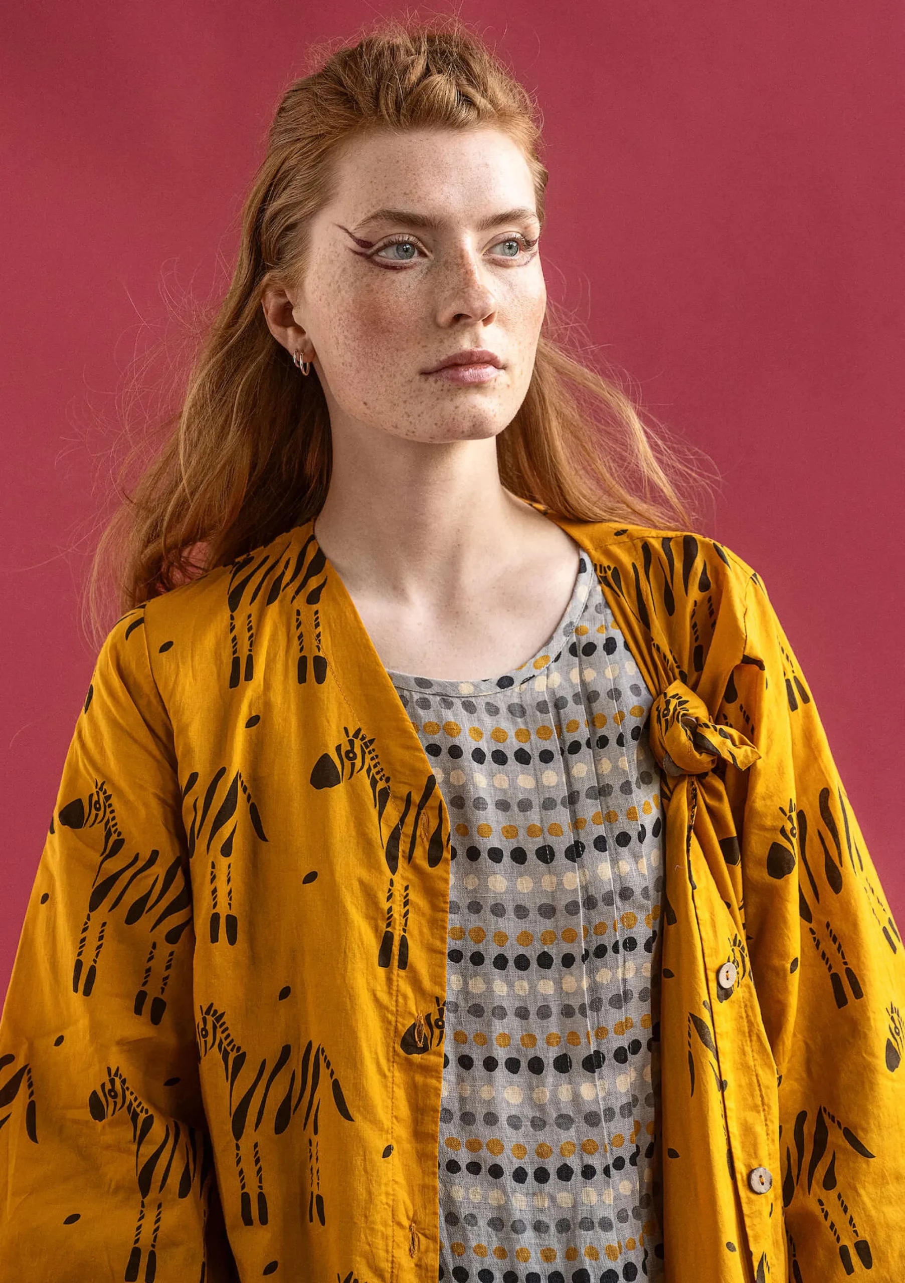 Gudrun Sjödén Kleid Zebra Aus Bio-Baumwolle sahara