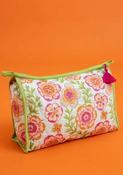 Discount Gudrun Sjödén Kulturtasche Petals Aus Bio-Baumwolle waldgrün