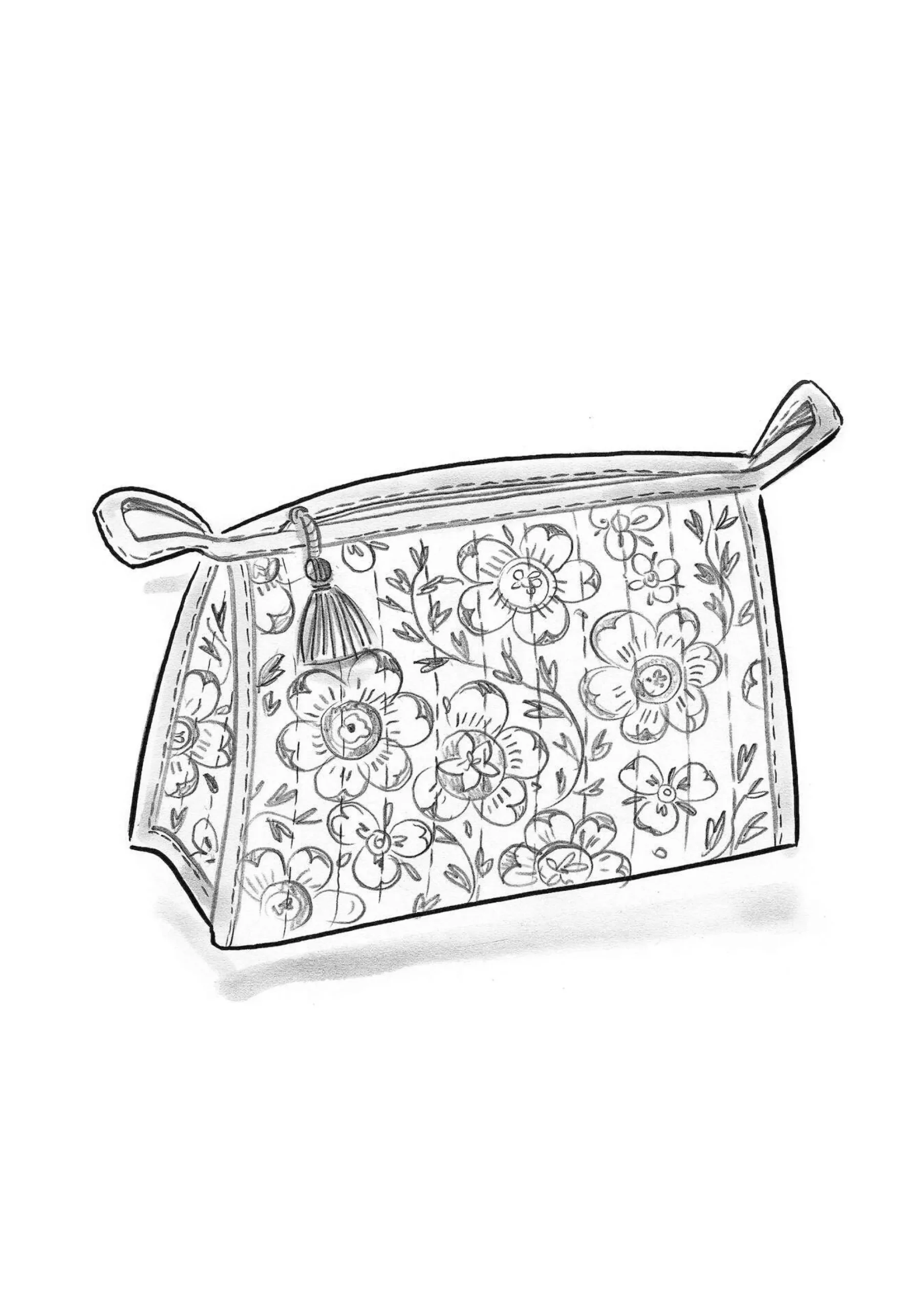 Sale Gudrun Sjödén Kulturtasche Petals Aus Bio-Baumwolle porzellanblau