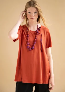 Gudrun Sjödén Kurzarmshirt Billie Aus Bio-Baumwolle/Modal kupfer