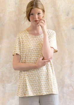 Sale Gudrun Sjödén Kurzarmshirt Billie Aus Bio-Baumwolle/Modal hafer-gemustert