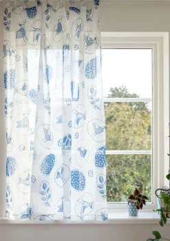 Online Gudrun Sjödén Kurze Gardine Nest Aus Bio-Baumwolle leinenblau